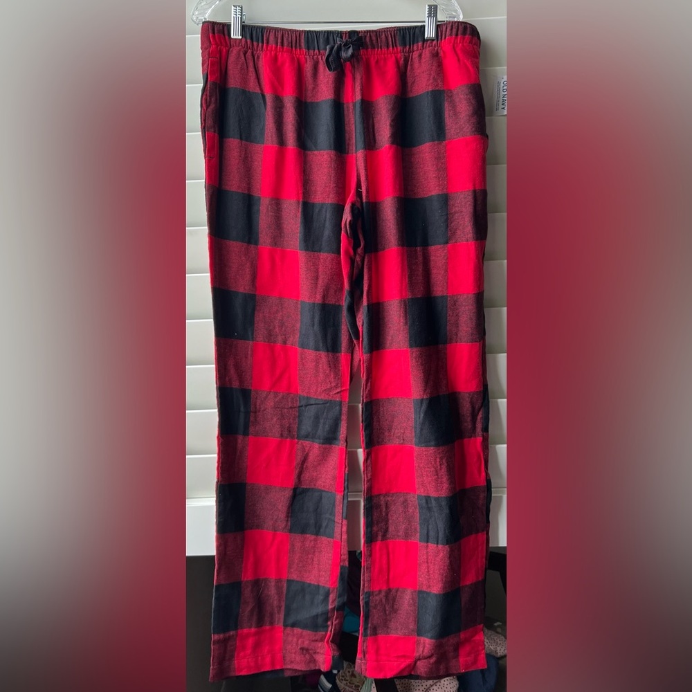 Old Navy - Large - NWT - Pajama Pants - Black/Red Buffalo Plaid - Drawstring